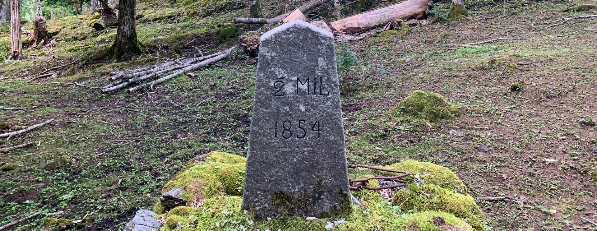 Milsten vid Brudfjällsvägen