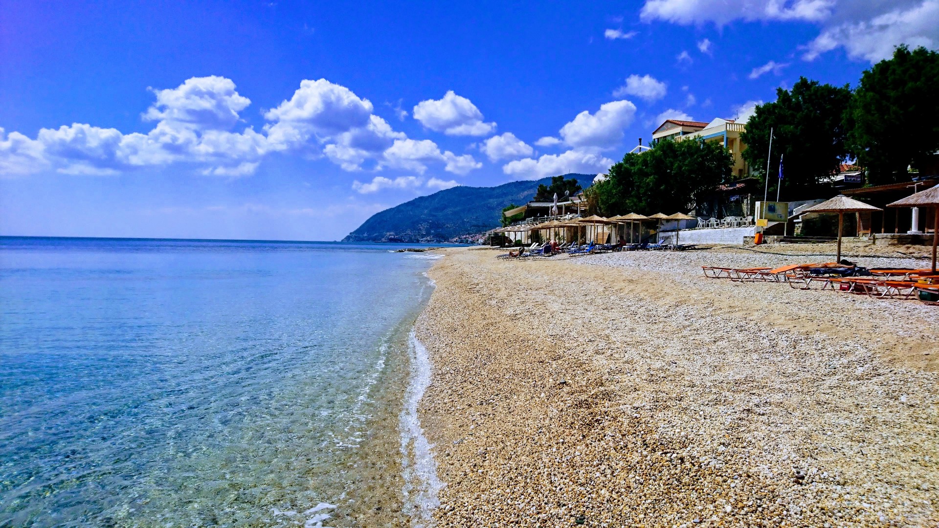 Stranden Agios Isodoros utanför Plomari